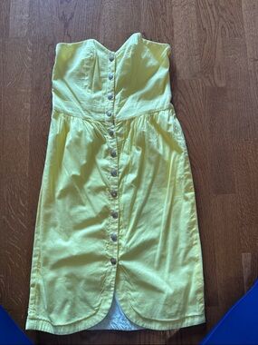 Kirribilla Strapless Button-Front Yellow Vintage / Y2K Dress